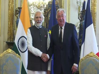 PM Modi meets President of French Senate Gerard Larcher in Paris | PM Modi meets President of French Senate Gerard Larcher in Paris