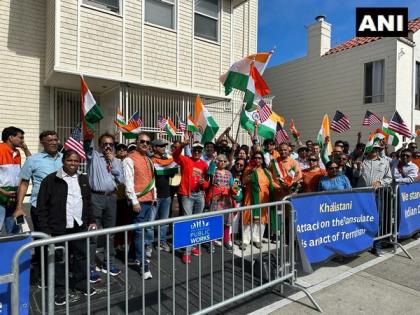 Indian Americans gather in support of India outside San Francisco Consulate after Khalistani attack | Indian Americans gather in support of India outside San Francisco Consulate after Khalistani attack