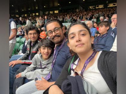 Aamir Khan attends Wimbledon 2023 final with daughter Ira, son Junaid | Aamir Khan attends Wimbledon 2023 final with daughter Ira, son Junaid