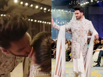 Ranveer kisses Deepika on ramp walk at Manish Malhotra’s Bridal couture show, video goes viral | Ranveer kisses Deepika on ramp walk at Manish Malhotra’s Bridal couture show, video goes viral