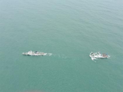 Indian coast guard rescue research vessel RV Sindhu Sadhna along with 36 crew onboard | Indian coast guard rescue research vessel RV Sindhu Sadhna along with 36 crew onboard Indian coast guard rescue research vessel RV Sindhu Sadhna along with 36 crew onboard | Indian coast guard rescue research vessel RV Sindhu Sadhna along with 36 crew onboard