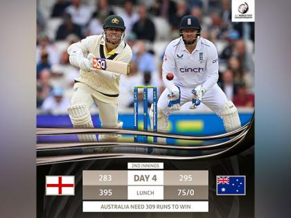 Ashes, 5th Test: England set a target of 384 runs for Australia, visitors at 75/0 (Day 4, Lunch) | Ashes, 5th Test: England set a target of 384 runs for Australia, visitors at 75/0 (Day 4, Lunch)