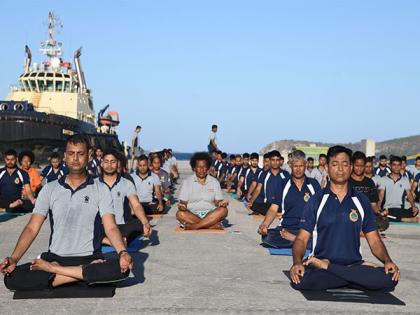 Papua New Guinea: Indian Naval teams perform Yoga at Port Moresby harbour | Papua New Guinea: Indian Naval teams perform Yoga at Port Moresby harbour Papua New Guinea: Indian Naval teams perform Yoga at Port Moresby harbour | Papua New Guinea: Indian Naval teams perform Yoga at Port Moresby harbour