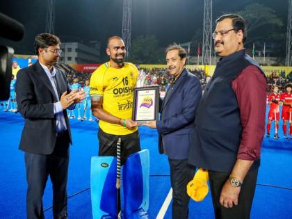 PR Sreejesh felicitated on completing 300 caps for Indian hockey team | PR Sreejesh felicitated on completing 300 caps for Indian hockey team