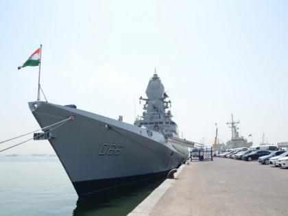 Bahrain: INS Visakhapatnam and Deepak reach Port Mina Salman | Bahrain: INS Visakhapatnam and Deepak reach Port Mina Salman