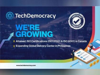 TechDemocracy, a top Cybersecurity firm, secures ISO 27001 & ISO 9001 for Canada, expands offshore center in Philippines | TechDemocracy, a top Cybersecurity firm, secures ISO 27001 & ISO 9001 for Canada, expands offshore center in Philippines TechDemocracy, a top Cybersecurity firm, secures ISO 27001 & ISO 9001 for Canada, expands offshore center in Philippines | TechDemocracy, a top Cybersecurity firm, secures ISO 27001 & ISO 9001 for Canada, expands offshore center in Philippines
