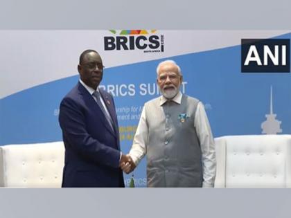 PM Modi holds bilateral meeting with Senegal President Macky Sall in South Africa | PM Modi holds bilateral meeting with Senegal President Macky Sall in South Africa PM Modi holds bilateral meeting with Senegal President Macky Sall in South Africa | PM Modi holds bilateral meeting with Senegal President Macky Sall in South Africa