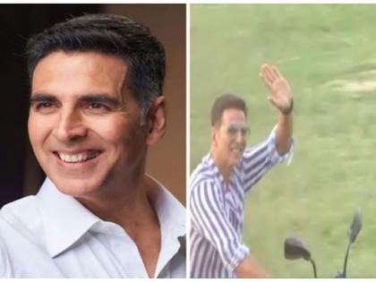 Akshay Kumar rides motorcycle in Sitapur, greets sea of fans | Akshay Kumar rides motorcycle in Sitapur, greets sea of fans Akshay Kumar rides motorcycle in Sitapur, greets sea of fans | Akshay Kumar rides motorcycle in Sitapur, greets sea of fans