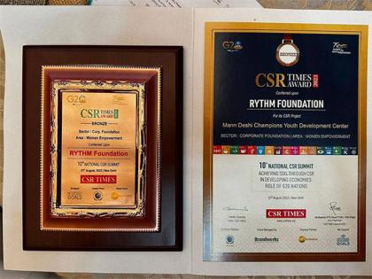 RYTHM Foundation Earns Bronze Recognition for Women Empowerment Project at CSR Times Awards 2023 | RYTHM Foundation Earns Bronze Recognition for Women Empowerment Project at CSR Times Awards 2023