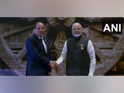 PM Modi welcomes Presidents of Egypt, Argentina, Nigeria at Pragati Maidan for G20 | PM Modi welcomes Presidents of Egypt, Argentina, Nigeria at Pragati Maidan for G20