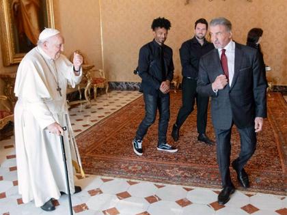 Sylvester Stallone meets Pope Francis in Vatican city | Sylvester Stallone meets Pope Francis in Vatican city