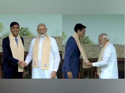 PM Modi welcomes Sunak, Trudeau, other G20 leaders at Rajghat | PM Modi welcomes Sunak, Trudeau, other G20 leaders at Rajghat