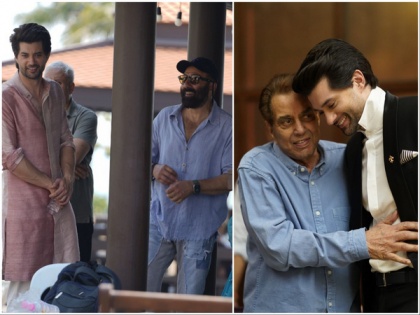 Pics of Dharmendra, Sunny Deol from sets of Rajveer's debut film go viral, Check out | Pics of Dharmendra, Sunny Deol from sets of Rajveer's debut film go viral, Check out