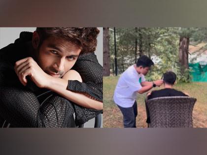 Kartik Aaryan gets a haircut in desi style for ‘Chandu Champion’ | Kartik Aaryan gets a haircut in desi style for ‘Chandu Champion’