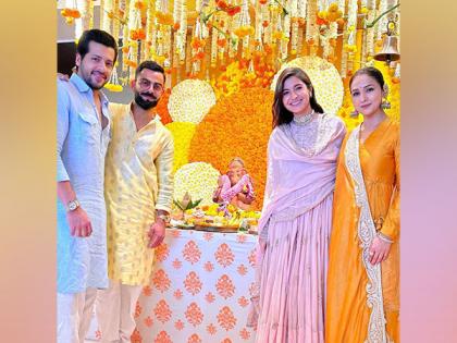 Neeti Mohan, Nihaar Pandya attend Virat-Anushka's Ganpati celebration at their residence | Neeti Mohan, Nihaar Pandya attend Virat-Anushka's Ganpati celebration at their residence Neeti Mohan, Nihaar Pandya attend Virat-Anushka's Ganpati celebration at their residence | Neeti Mohan, Nihaar Pandya attend Virat-Anushka's Ganpati celebration at their residence