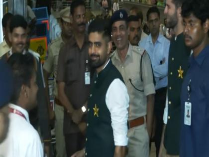 Led by Babar Azam, Pakistan team arrive in Hyderabad ahead of warm-up game against New Zealand | Led by Babar Azam, Pakistan team arrive in Hyderabad ahead of warm-up game against New Zealand
