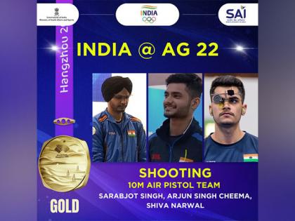 Asian Games: Sarabjot Singh, Shiva Narwal, Arjun Singh Cheema win Gold in Men's 10m Air Pistol Team | Asian Games: Sarabjot Singh, Shiva Narwal, Arjun Singh Cheema win Gold in Men's 10m Air Pistol Team Asian Games: Sarabjot Singh, Shiva Narwal, Arjun Singh Cheema win Gold in Men's 10m Air Pistol Team | Asian Games: Sarabjot Singh, Shiva Narwal, Arjun Singh Cheema win Gold in Men's 10m Air Pistol Team