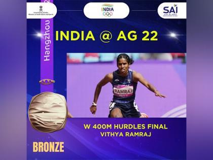 Asian Games: Vithya Ramraj clinches bronze medal in Women's 400m Hurdles | Asian Games: Vithya Ramraj clinches bronze medal in Women's 400m Hurdles