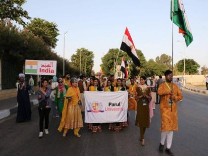 Parul University's Garba Performers Shine as Cultural Ambassadors at the Ismailia International Festival for Folk Art in Egypt | Parul University's Garba Performers Shine as Cultural Ambassadors at the Ismailia International Festival for Folk Art in Egypt