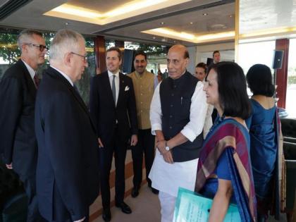 Defence Minister Rajnath Singh interacts with CEOs, top industry leaders of Italian defence companies in Rome | Defence Minister Rajnath Singh interacts with CEOs, top industry leaders of Italian defence companies in Rome Defence Minister Rajnath Singh interacts with CEOs, top industry leaders of Italian defence companies in Rome | Defence Minister Rajnath Singh interacts with CEOs, top industry leaders of Italian defence companies in Rome