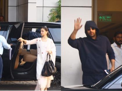 Alia Bhatt, Ranbir Kapoor spotted leaving Mumbai airport ahead of National Film Awards ceremony in Delhi | Alia Bhatt, Ranbir Kapoor spotted leaving Mumbai airport ahead of National Film Awards ceremony in Delhi