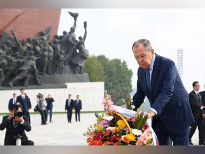Russian Foreign Minister Sergey Lavrov vists North Korea's Liberation Monument, lays flowers | Russian Foreign Minister Sergey Lavrov vists North Korea's Liberation Monument, lays flowers