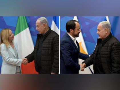 Israeli PM Netanyahu meets Italian counterpart, Cypriot President, says, "We have to defeat this barbarism" | Israeli PM Netanyahu meets Italian counterpart, Cypriot President, says, "We have to defeat this barbarism" Israeli PM Netanyahu meets Italian counterpart, Cypriot President, says, "We have to defeat this barbarism" | Israeli PM Netanyahu meets Italian counterpart, Cypriot President, says, "We have to defeat this barbarism"