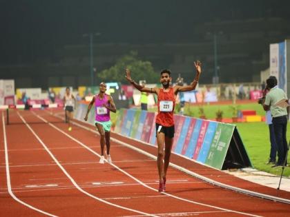 Sunil Joliya Jinabhai of Gujarat breaks National Games record to win Steeplechase Gold | Sunil Joliya Jinabhai of Gujarat breaks National Games record to win Steeplechase Gold Sunil Joliya Jinabhai of Gujarat breaks National Games record to win Steeplechase Gold | Sunil Joliya Jinabhai of Gujarat breaks National Games record to win Steeplechase Gold