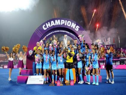 Sachin Tendulkar, Anurag Thakur laud Indian women's hockey team for Asian Champions Trophy win | Sachin Tendulkar, Anurag Thakur laud Indian women's hockey team for Asian Champions Trophy win Sachin Tendulkar, Anurag Thakur laud Indian women's hockey team for Asian Champions Trophy win | Sachin Tendulkar, Anurag Thakur laud Indian women's hockey team for Asian Champions Trophy win