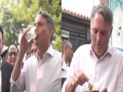 Australian Dy PM Marles drinks 'nimbu pani', eats 'Ram laddu' at street stall in Delhi, pays through UPI | Australian Dy PM Marles drinks 'nimbu pani', eats 'Ram laddu' at street stall in Delhi, pays through UPI Australian Dy PM Marles drinks 'nimbu pani', eats 'Ram laddu' at street stall in Delhi, pays through UPI | Australian Dy PM Marles drinks 'nimbu pani', eats 'Ram laddu' at street stall in Delhi, pays through UPI