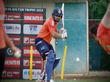 Rinku Singh sweats it out in nets ahead of first T20I against Australia | Rinku Singh sweats it out in nets ahead of first T20I against Australia