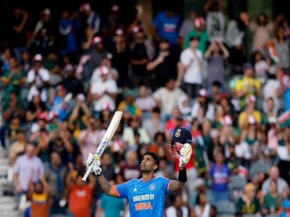 Suryakumar smashes record-equalling 4th T20I ton, guides India to 201/7 against SA | Suryakumar smashes record-equalling 4th T20I ton, guides India to 201/7 against SA