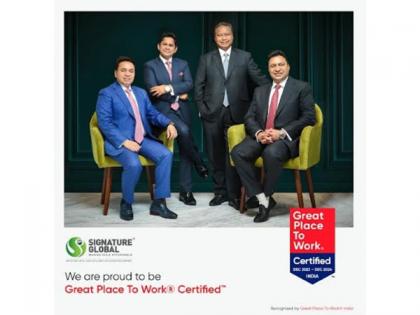 Signature Global is Now Great Place To Work Certified | Signature Global is Now Great Place To Work Certified Signature Global is Now Great Place To Work Certified | Signature Global is Now Great Place To Work Certified