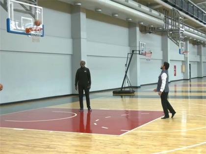 "What's your sport for today?": Union Sports Minister Anurag Thakur plays basketball in Bengaluru | "What's your sport for today?": Union Sports Minister Anurag Thakur plays basketball in Bengaluru "What's your sport for today?": Union Sports Minister Anurag Thakur plays basketball in Bengaluru | "What's your sport for today?": Union Sports Minister Anurag Thakur plays basketball in Bengaluru