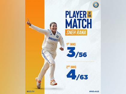 "Test matches give a different vibe....": India's Sneh Rana following eight-wicket win over Australia | "Test matches give a different vibe....": India's Sneh Rana following eight-wicket win over Australia