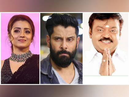 Trisha Krishnan, Vikram pay tribute to Captain Vijayakanth | Trisha Krishnan, Vikram pay tribute to Captain Vijayakanth