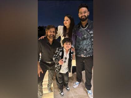Abdu Rozik poses with MS Dhoni, Rishabh Pant | Abdu Rozik poses with MS Dhoni, Rishabh Pant Abdu Rozik poses with MS Dhoni, Rishabh Pant | Abdu Rozik poses with MS Dhoni, Rishabh Pant
