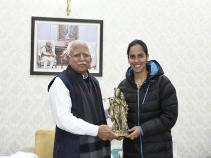 Saina Nehwal meets Haryana CM Manohar Lal Khattar | Saina Nehwal meets Haryana CM Manohar Lal Khattar Saina Nehwal meets Haryana CM Manohar Lal Khattar | Saina Nehwal meets Haryana CM Manohar Lal Khattar