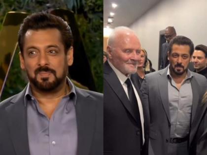 Salman Khan attends special award function in Riyadh, poses with actor Anthony Hopkins | Salman Khan attends special award function in Riyadh, poses with actor Anthony Hopkins