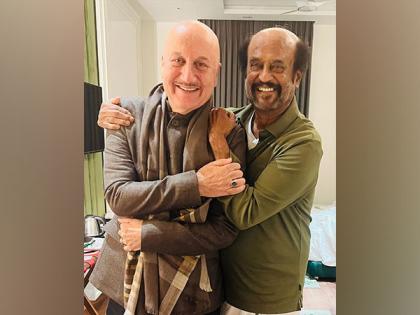 Anupam Kher, Rajinikanth pose together ahead of Ram Mandir Pran Pratishtha ceremony | Anupam Kher, Rajinikanth pose together ahead of Ram Mandir Pran Pratishtha ceremony Anupam Kher, Rajinikanth pose together ahead of Ram Mandir Pran Pratishtha ceremony | Anupam Kher, Rajinikanth pose together ahead of Ram Mandir Pran Pratishtha ceremony