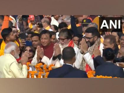 PM Modi, Big B exchange pleasantries on sidelines of 'Pran Pratishtha' ceremony in Ayodhya | PM Modi, Big B exchange pleasantries on sidelines of 'Pran Pratishtha' ceremony in Ayodhya PM Modi, Big B exchange pleasantries on sidelines of 'Pran Pratishtha' ceremony in Ayodhya | PM Modi, Big B exchange pleasantries on sidelines of 'Pran Pratishtha' ceremony in Ayodhya