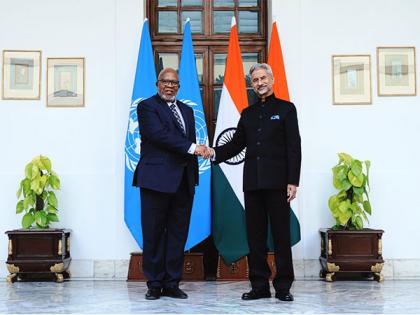 "Appreciated his position on need for urgency of reforms in international institutions": EAM on meeting with UNGA chief | "Appreciated his position on need for urgency of reforms in international institutions": EAM on meeting with UNGA chief "Appreciated his position on need for urgency of reforms in international institutions": EAM on meeting with UNGA chief | "Appreciated his position on need for urgency of reforms in international institutions": EAM on meeting with UNGA chief