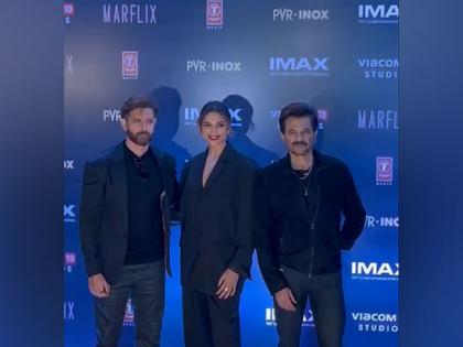 'Fighter' screening held for IAF officers in Delhi; Hrithik, Deepika, Anil Kapoor pose in black | 'Fighter' screening held for IAF officers in Delhi; Hrithik, Deepika, Anil Kapoor pose in black