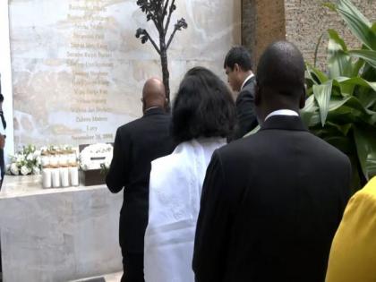UNGA President Dennis Francis lays wreath at 26/11 Memorial in Mumbai's Taj Hotel | UNGA President Dennis Francis lays wreath at 26/11 Memorial in Mumbai's Taj Hotel UNGA President Dennis Francis lays wreath at 26/11 Memorial in Mumbai's Taj Hotel | UNGA President Dennis Francis lays wreath at 26/11 Memorial in Mumbai's Taj Hotel