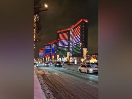 Republic Day celebrations: Moscow's Novy Arbat building lightens up with Indian and Russian flags | Republic Day celebrations: Moscow's Novy Arbat building lightens up with Indian and Russian flags Republic Day celebrations: Moscow's Novy Arbat building lightens up with Indian and Russian flags | Republic Day celebrations: Moscow's Novy Arbat building lightens up with Indian and Russian flags
