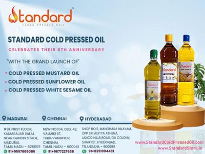 Standard Cold Pressed Oil Celebrates 8th Anniversary with the Grand Launch of Cold Pressed Mustard, White Sesame, and Sunflower Oil Varieties! | Standard Cold Pressed Oil Celebrates 8th Anniversary with the Grand Launch of Cold Pressed Mustard, White Sesame, and Sunflower Oil Varieties! Standard Cold Pressed Oil Celebrates 8th Anniversary with the Grand Launch of Cold Pressed Mustard, White Sesame, and Sunflower Oil Varieties! | Standard Cold Pressed Oil Celebrates 8th Anniversary with the Grand Launch of Cold Pressed Mustard, White Sesame, and Sunflower Oil Varieties!