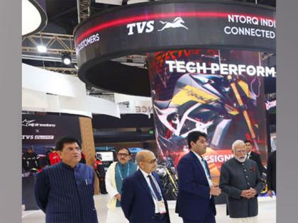 Prime Minister at the TVS Motor Pavilion, company showcases its global foray in future mobility | Prime Minister at the TVS Motor Pavilion, company showcases its global foray in future mobility Prime Minister at the TVS Motor Pavilion, company showcases its global foray in future mobility | Prime Minister at the TVS Motor Pavilion, company showcases its global foray in future mobility