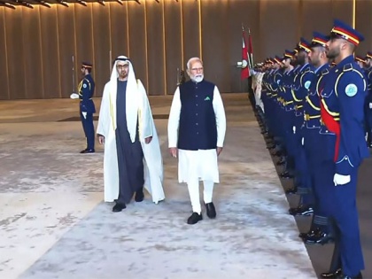 PM Modi arrives in Abu Dhabi to rousing welcome; to address 'Ahlan Modi' event today | PM Modi arrives in Abu Dhabi to rousing welcome; to address 'Ahlan Modi' event today