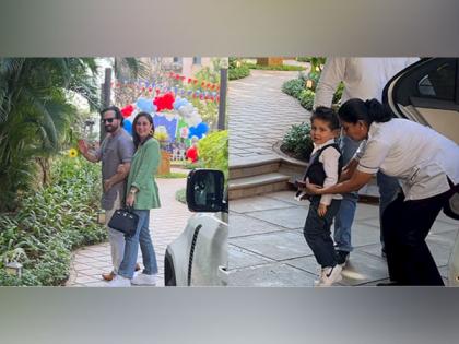 Kareena, Saif arrive in style for their son Jeh's birthday party | Kareena, Saif arrive in style for their son Jeh's birthday party