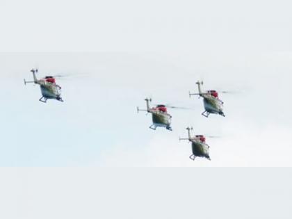 IAF's Sarang Helicopter Display Team participates in Singapore Airshow | IAF's Sarang Helicopter Display Team participates in Singapore Airshow IAF's Sarang Helicopter Display Team participates in Singapore Airshow | IAF's Sarang Helicopter Display Team participates in Singapore Airshow